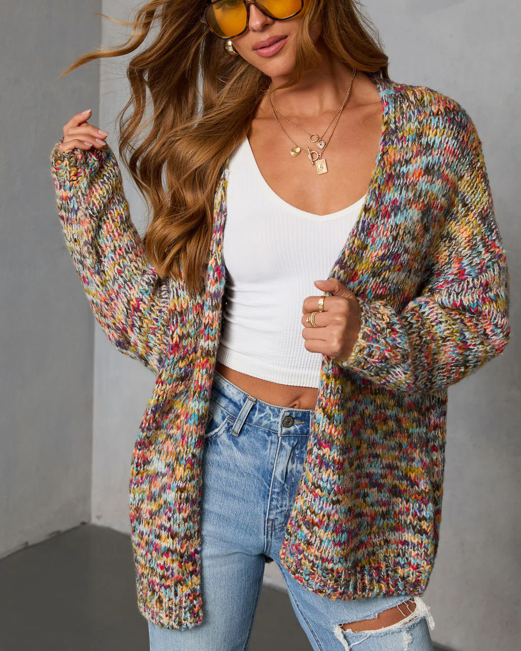 Soft Energy Multi Color Open Front Cardigan - Image 11