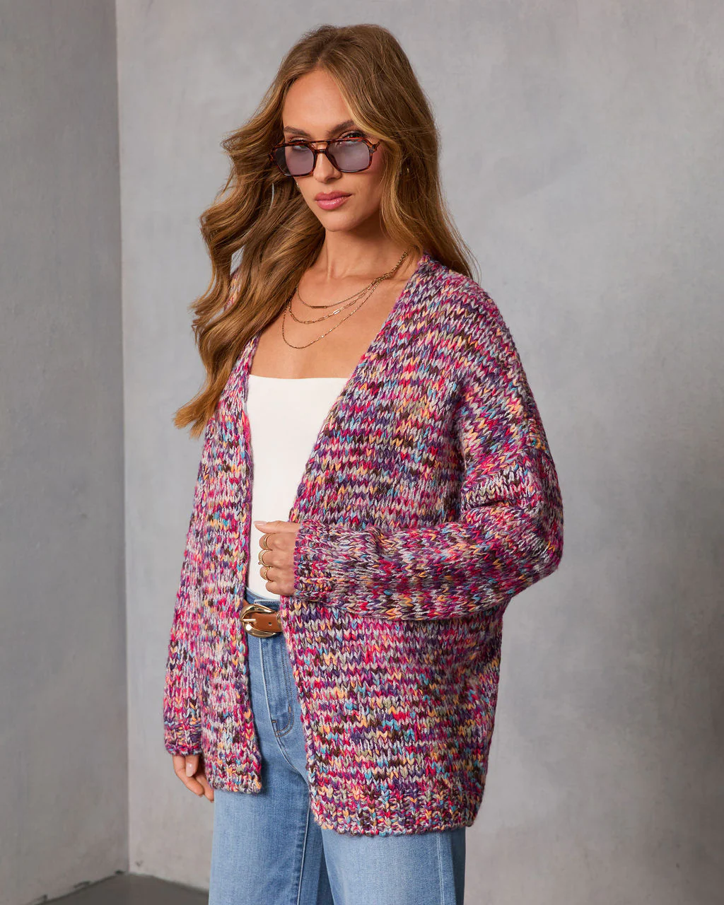 Soft Energy Multi Color Open Front Cardigan - Image 3