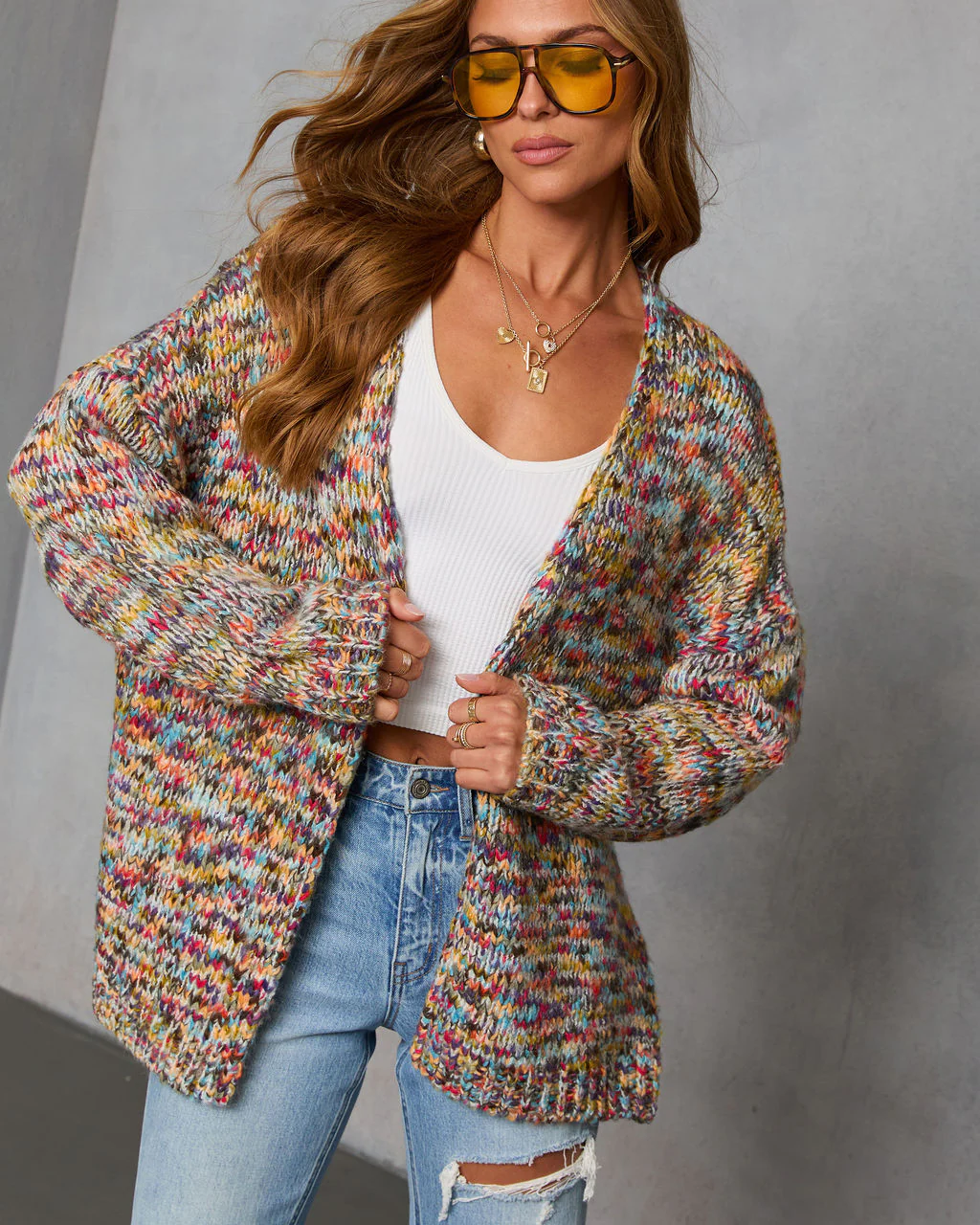 Soft Energy Multi Color Open Front Cardigan - Image 8