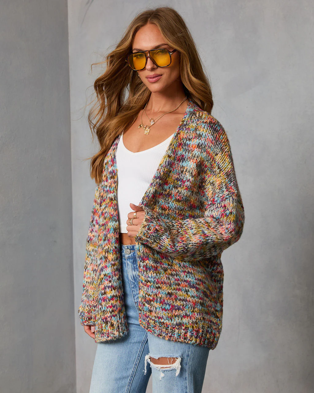 Soft Energy Multi Color Open Front Cardigan - Image 9