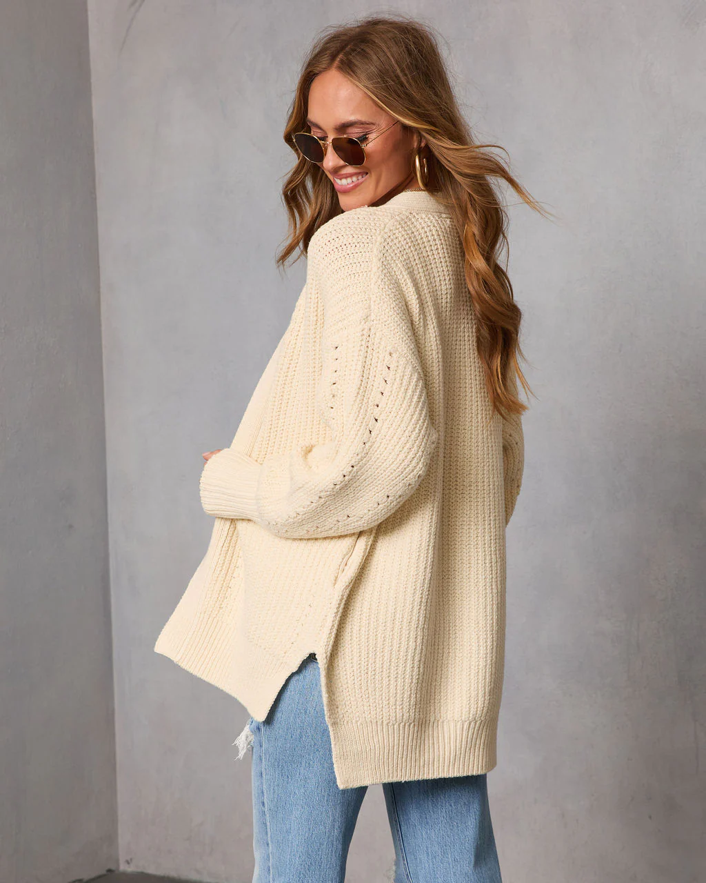 Soft Moments High Low Open Knit Cardigan - Image 4