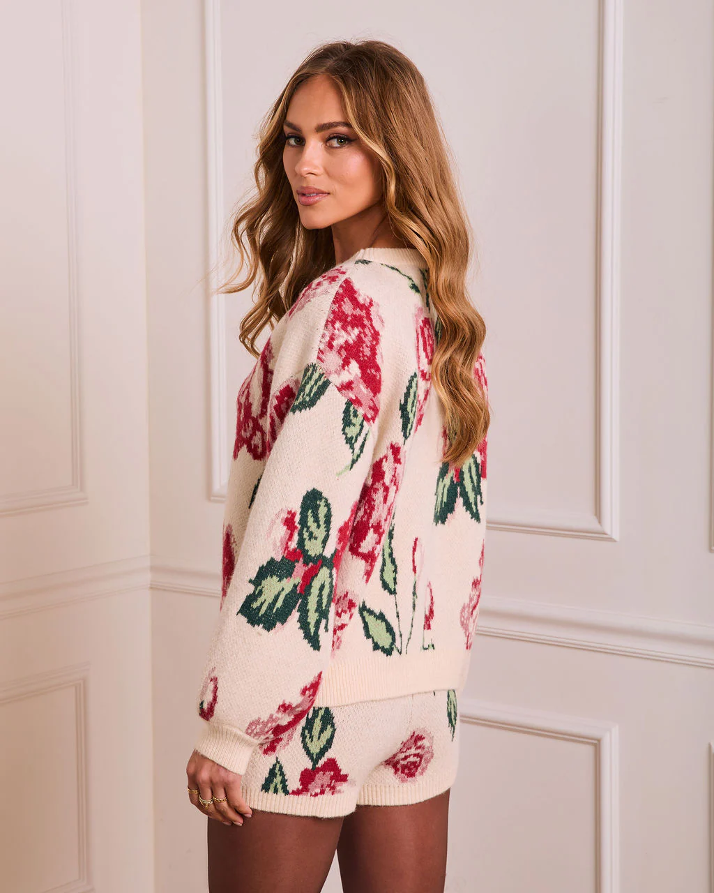 Soft Promise Floral Print Knit Sweater - Image 4