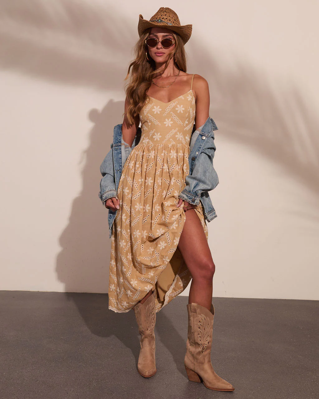Soft Sands Floral Eyelet Fit and Flare Maxi Dress - Image 5