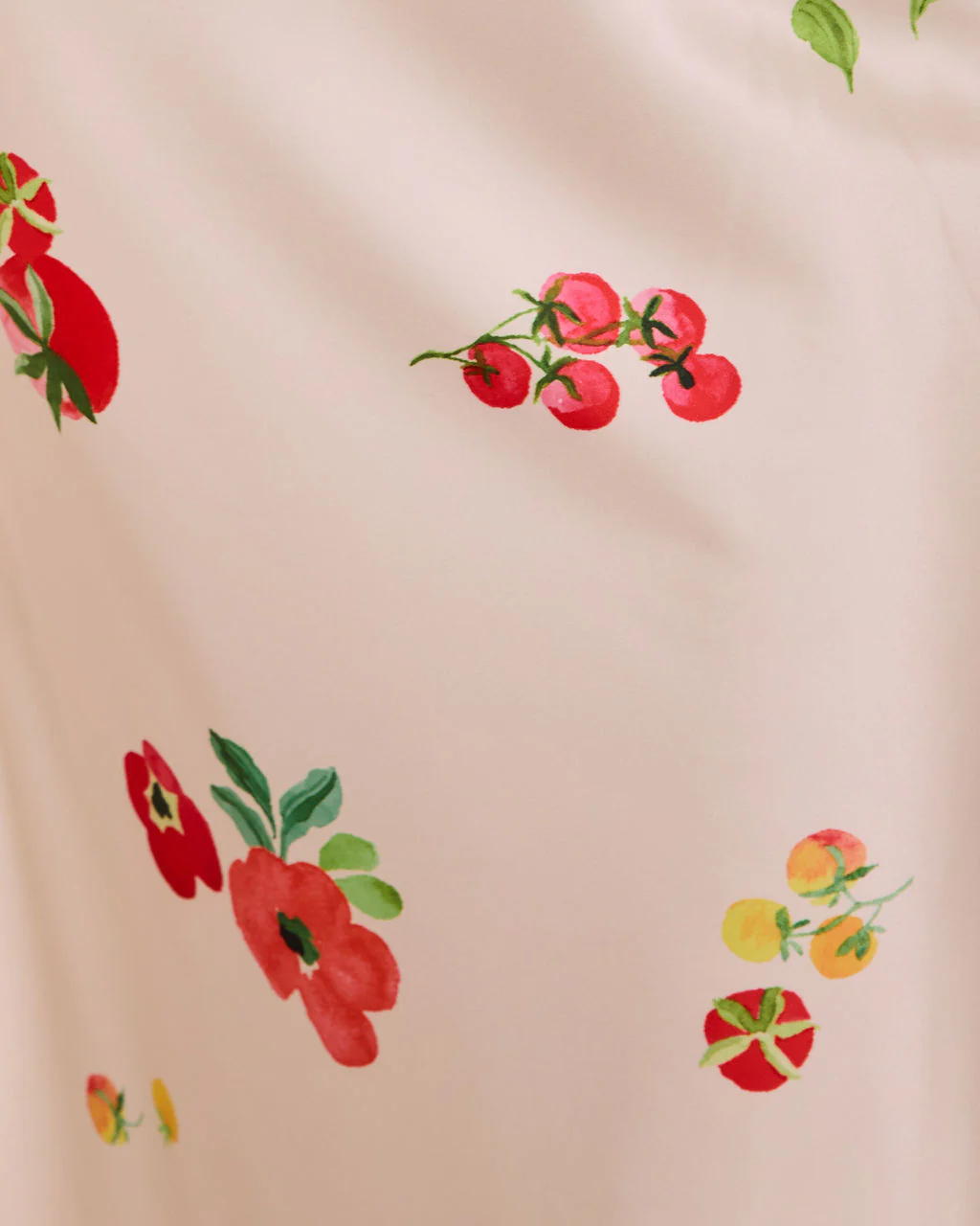 Soft Stem Fruit Floral Satin Maxi Skirt - Image 6