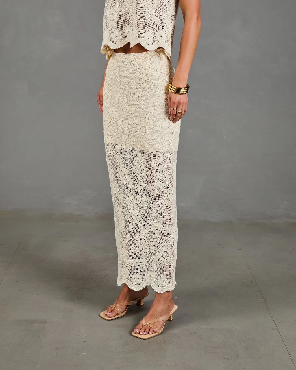 Soft Story Embroidered Floral Midi Skirt - Image 3