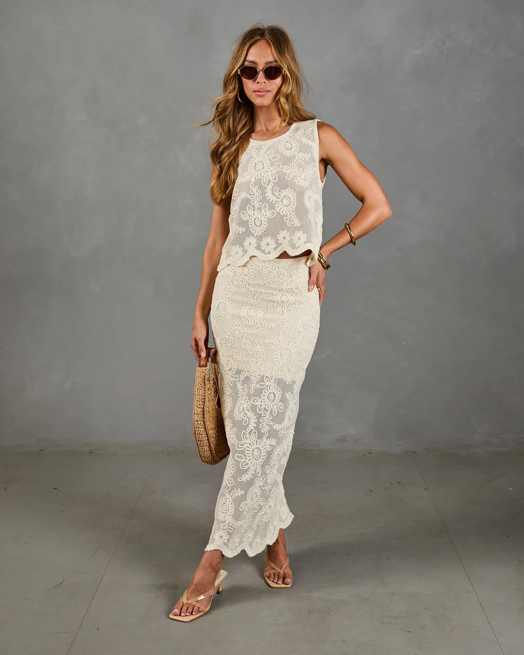 Soft Story Embroidered Floral Midi Skirt - Image 5