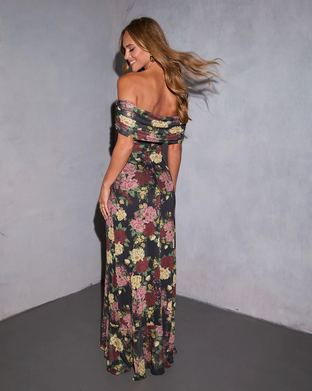 Softest Yes Printed Off The Shoulder Maxi Dress - Image 4