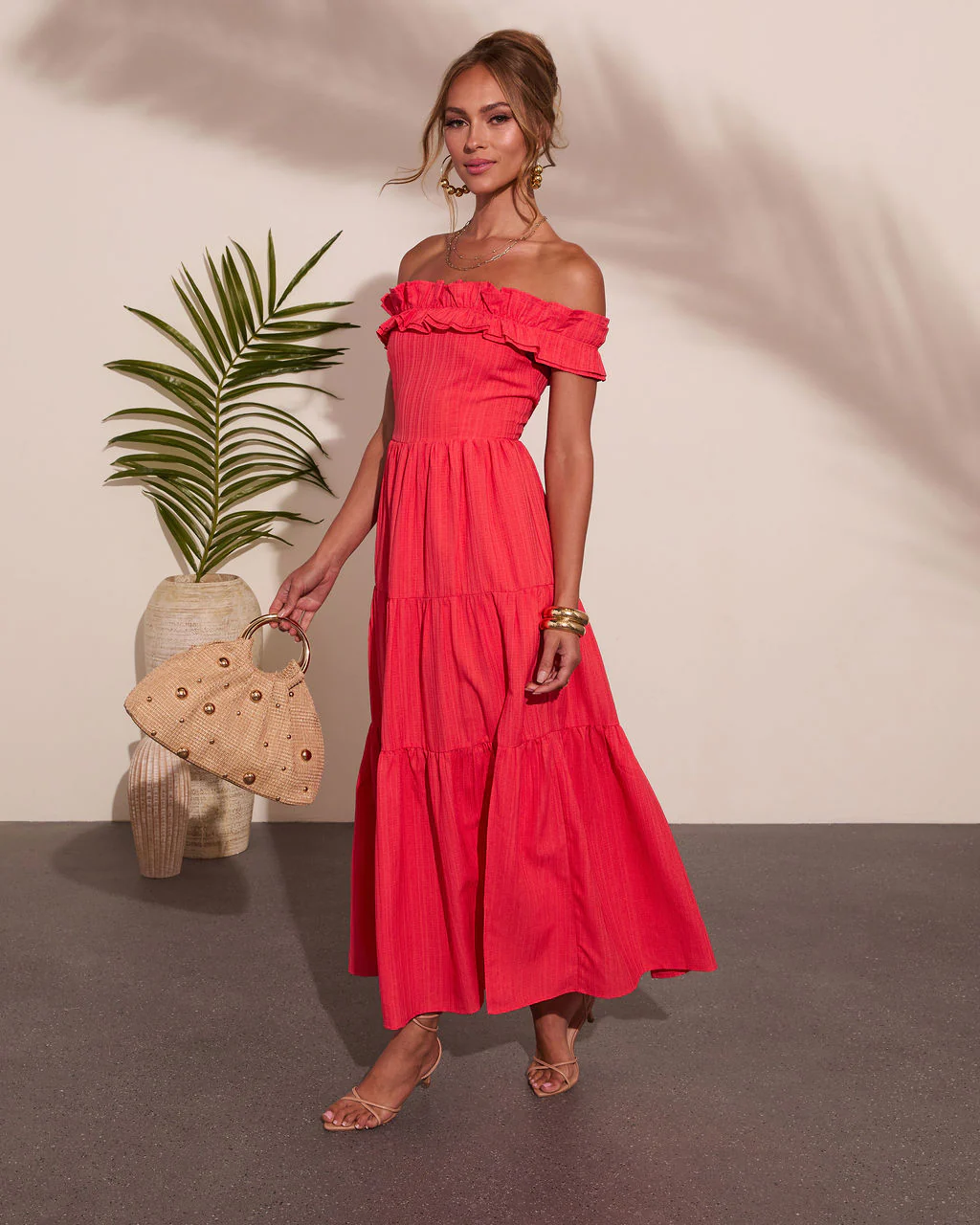 Sol Haze Ruffle Off The Shoulder Maxi Dress - Image 3