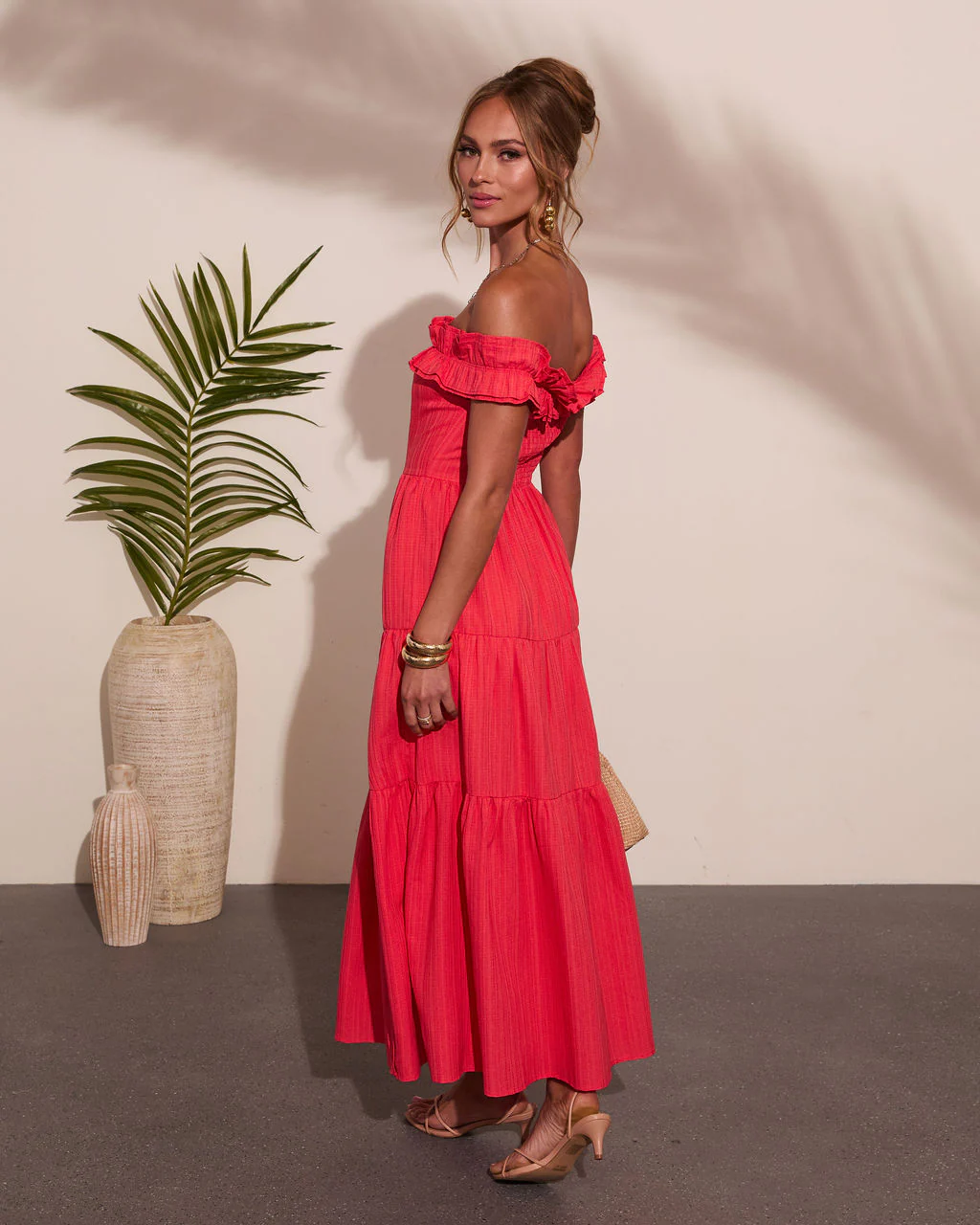 Sol Haze Ruffle Off The Shoulder Maxi Dress - Image 4