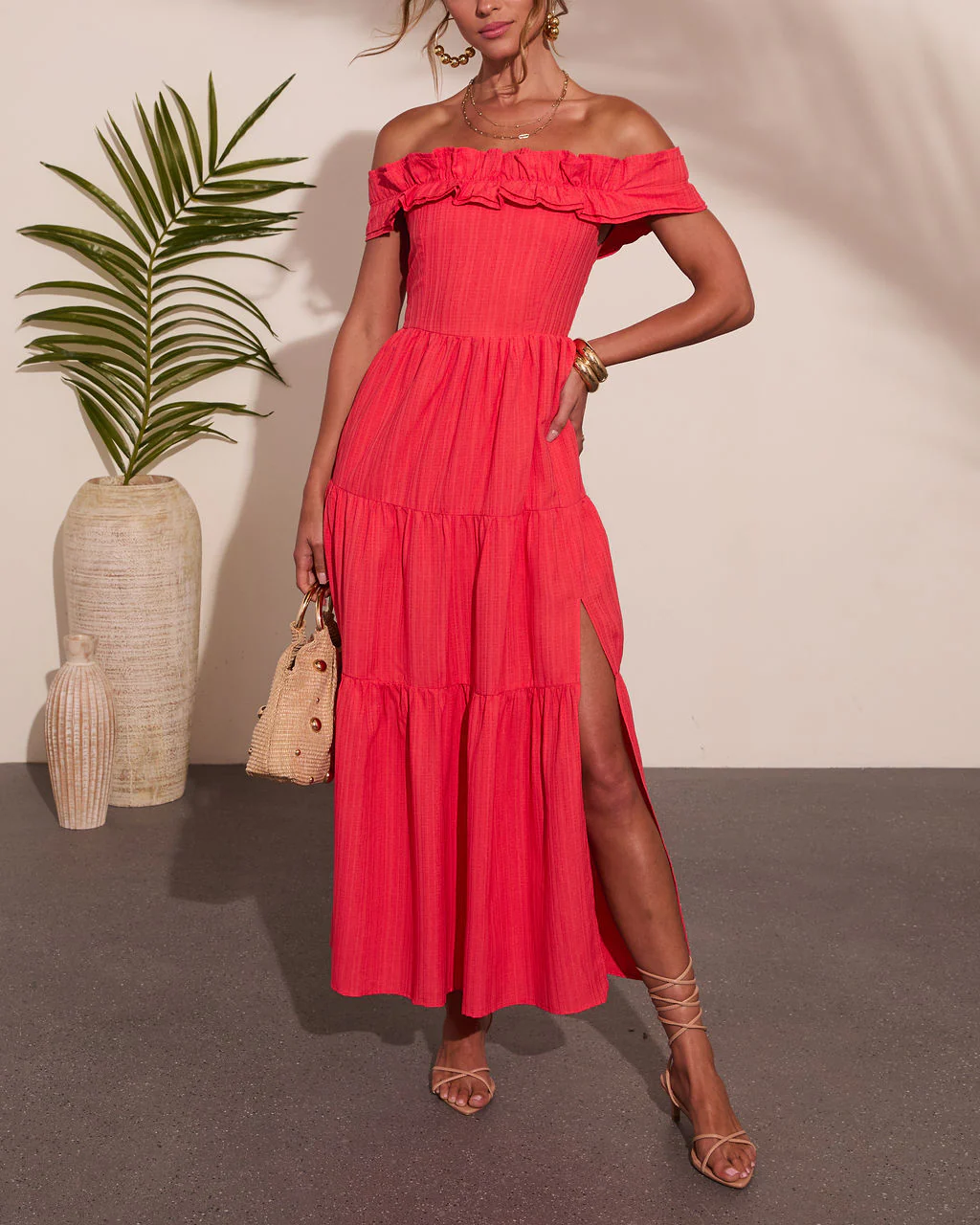 Sol Haze Ruffle Off The Shoulder Maxi Dress - Image 5