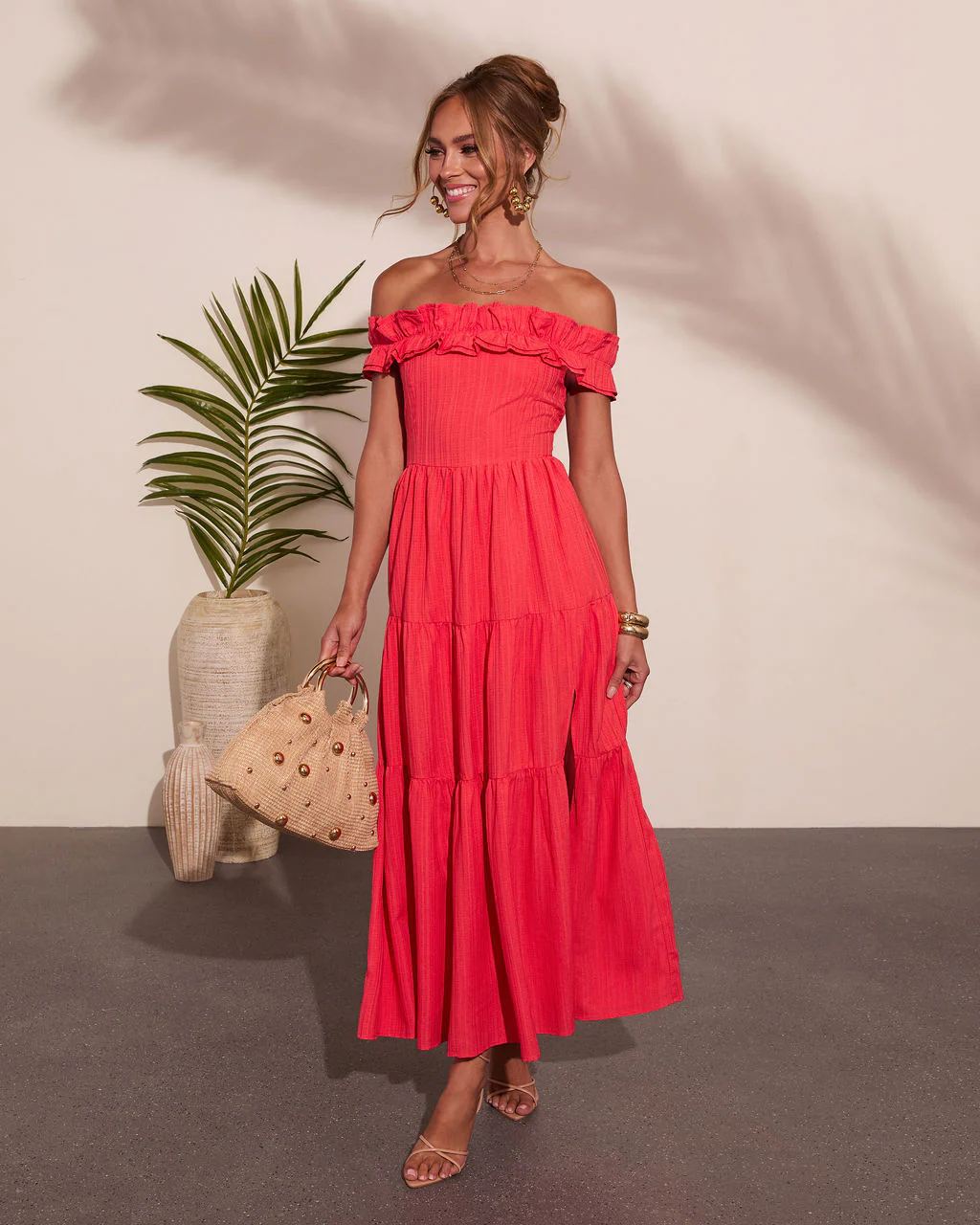 Sol Haze Ruffle Off The Shoulder Maxi Dress - Image 6
