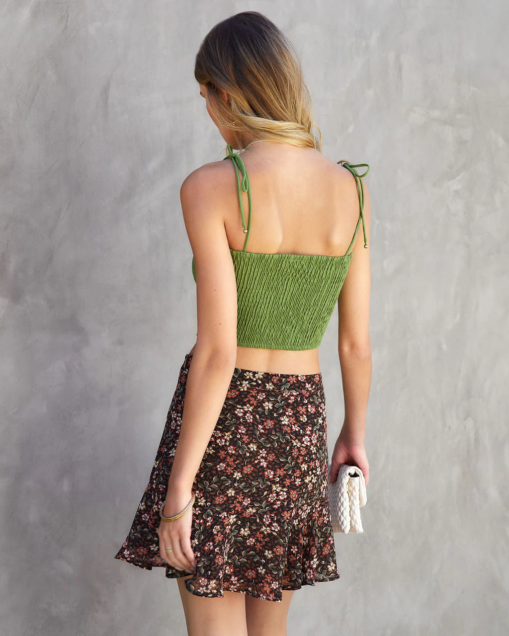 Solange Linen Smocked Crop Top - Image 2