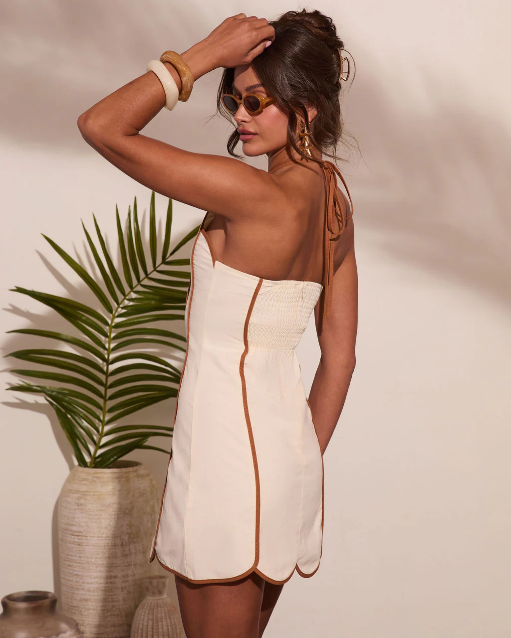 Solar Pulse Striped Linen Blend Mini Dress - Image 4