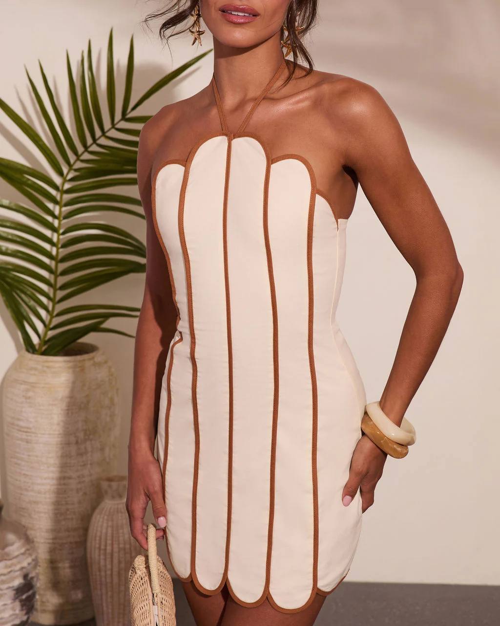 Solar Pulse Striped Linen Blend Mini Dress - Image 6