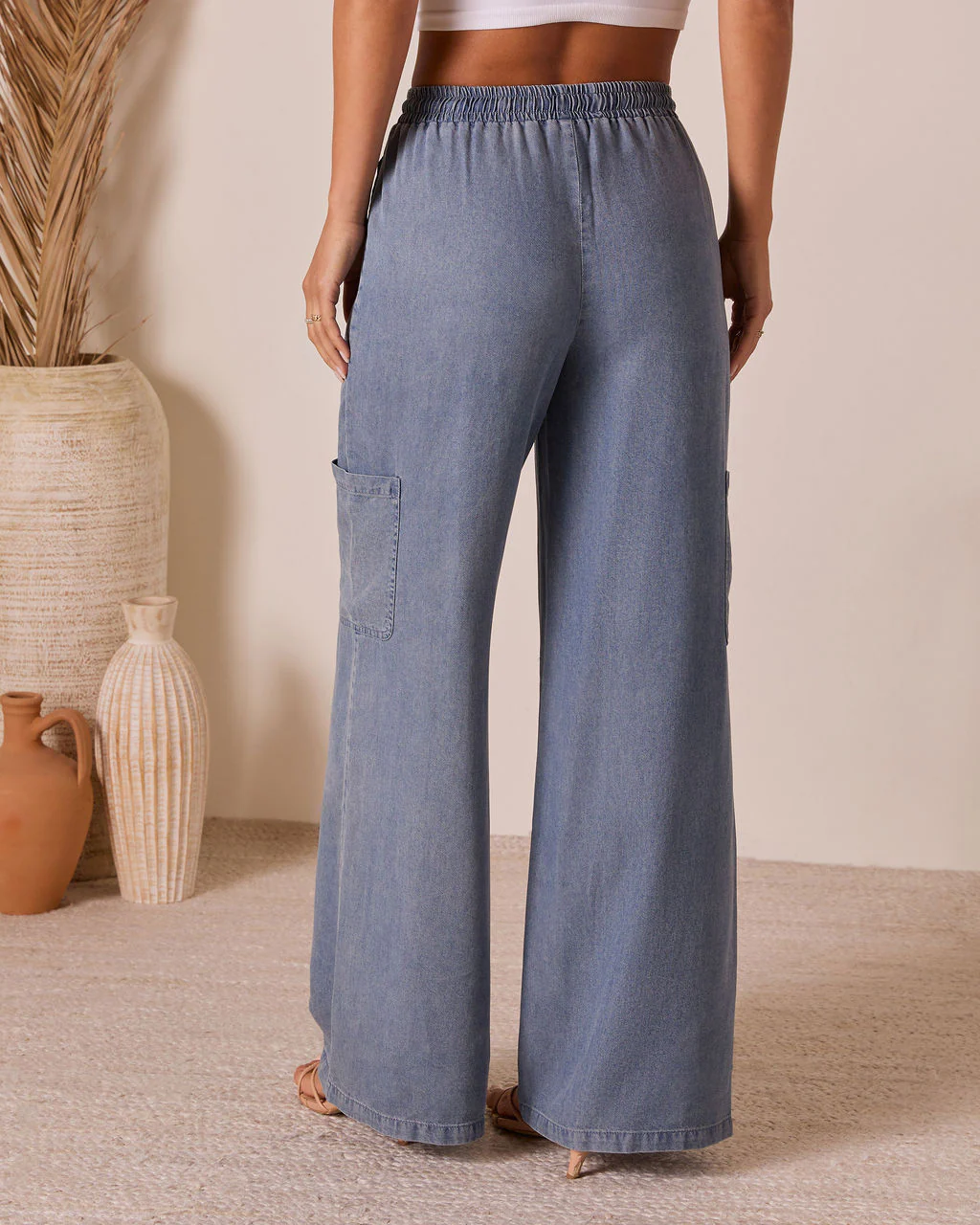 Soleena Chambray Cargo Pants - Image 4
