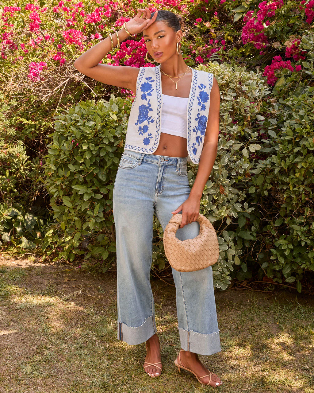 Solenna Embroidered Vest Top - Image 2