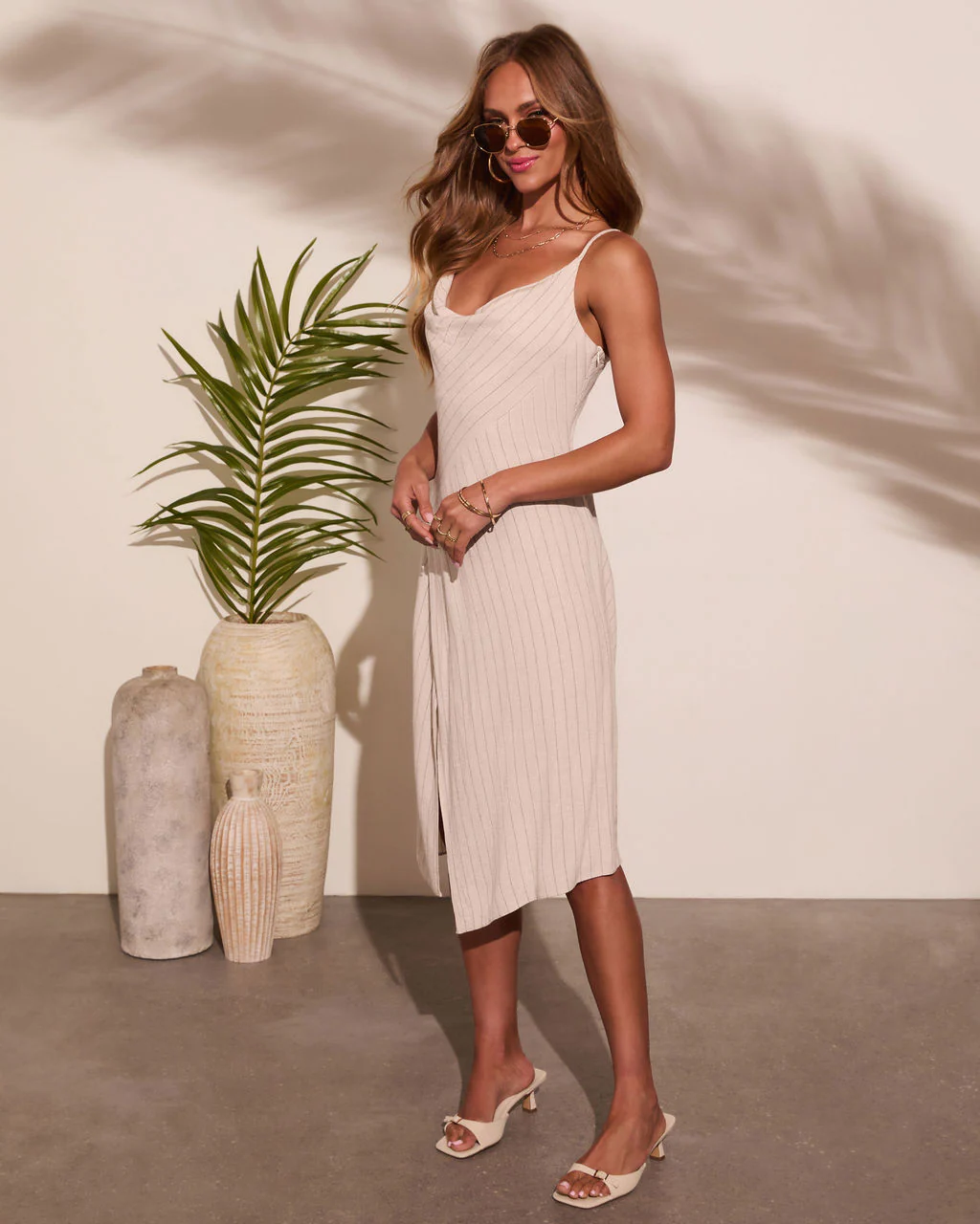 Solmara Pinstripe Midi Dress - Image 6
