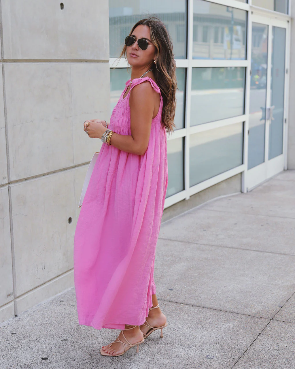 Sophie Cotton Smocked Pocketed Maxi Dress - Image 5