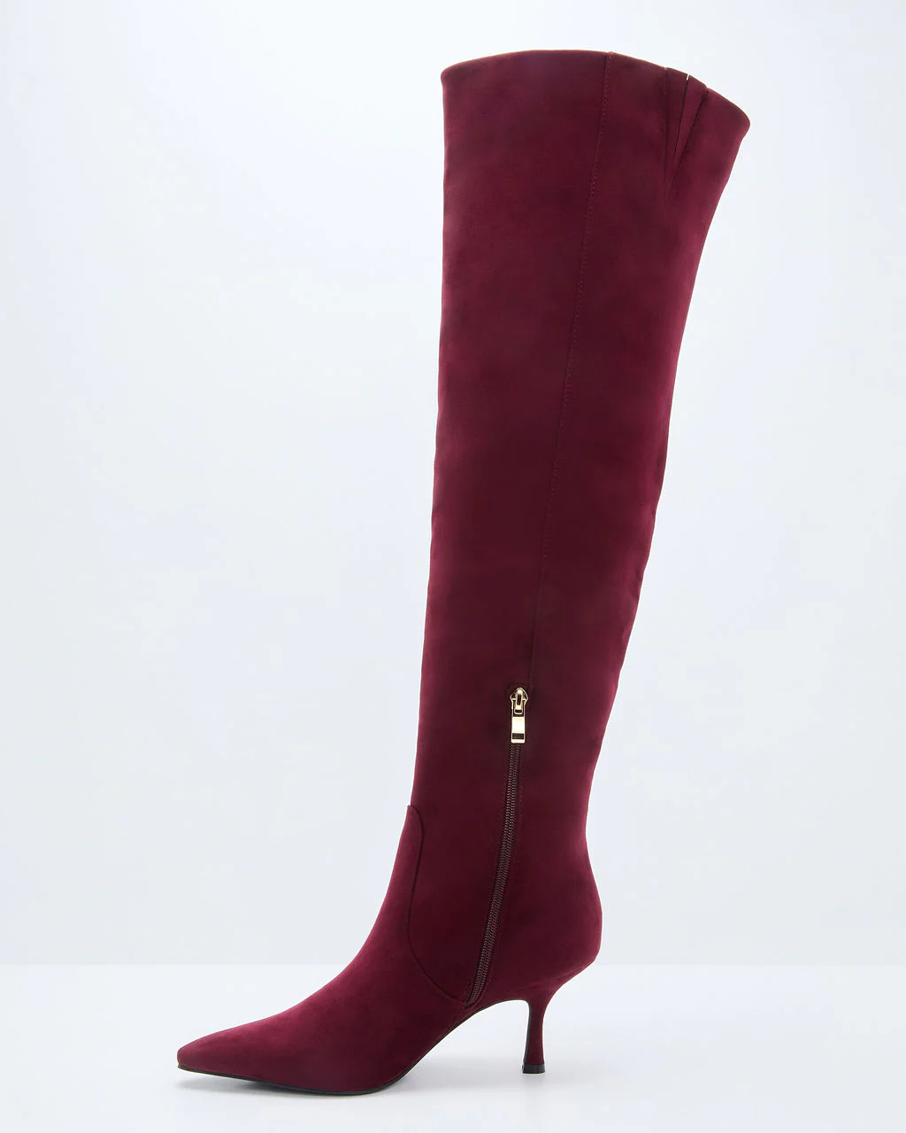 Spiced Garnet Suede Over The Knee Boots - Image 3