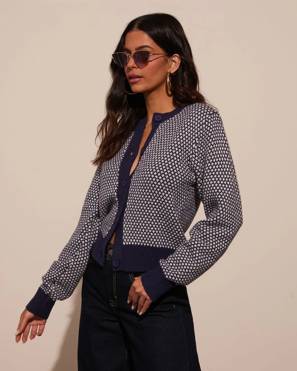 Spot On Abstract Contrast Cardigan - Image 3