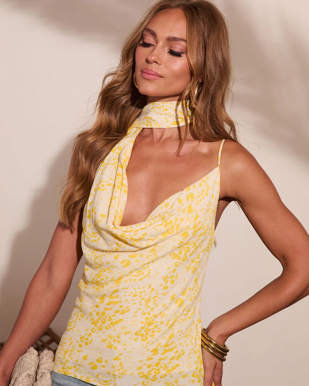 Spotted Sun Animal Print Neck Scarf Top - Image 6
