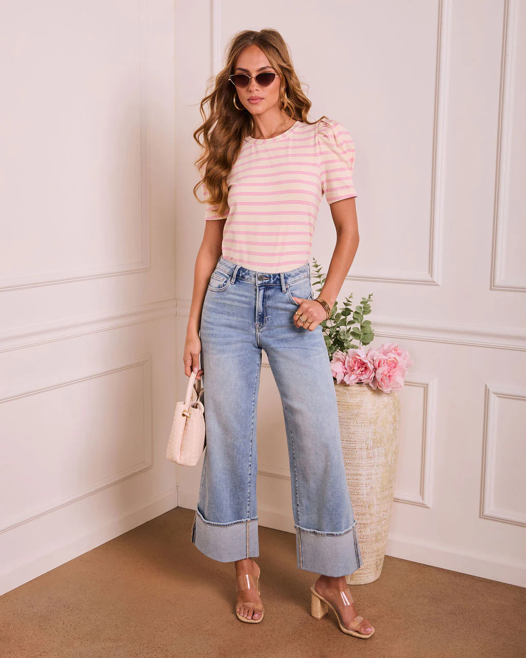 Spring Poise Striped Puff Sleeve Top - Image 2