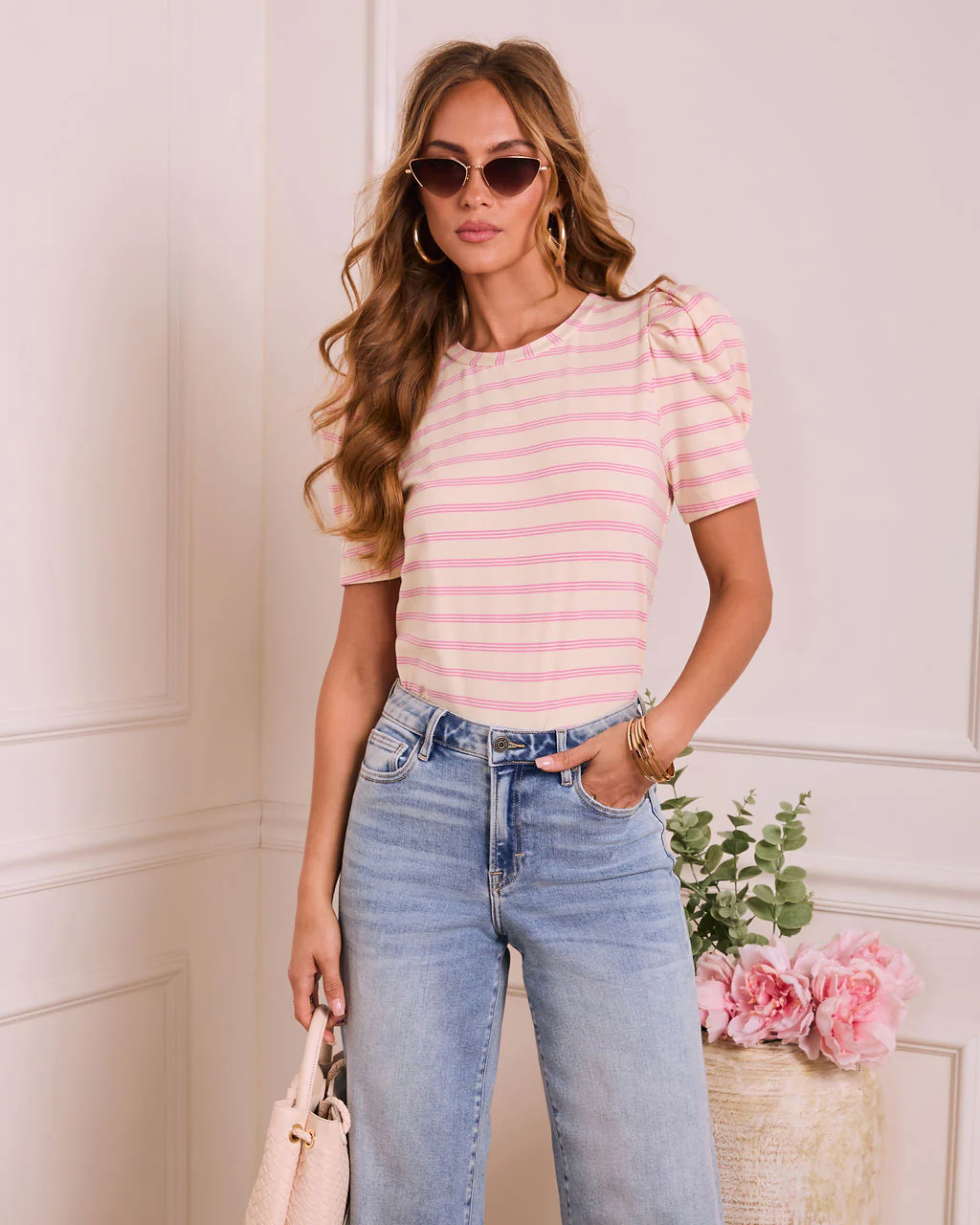 Spring Poise Striped Puff Sleeve Top - Image 6