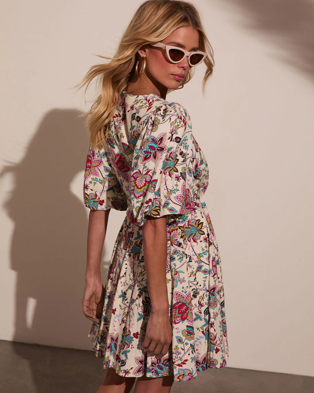 Spring Showers Abstract Babydoll Mini Dress - Image 4