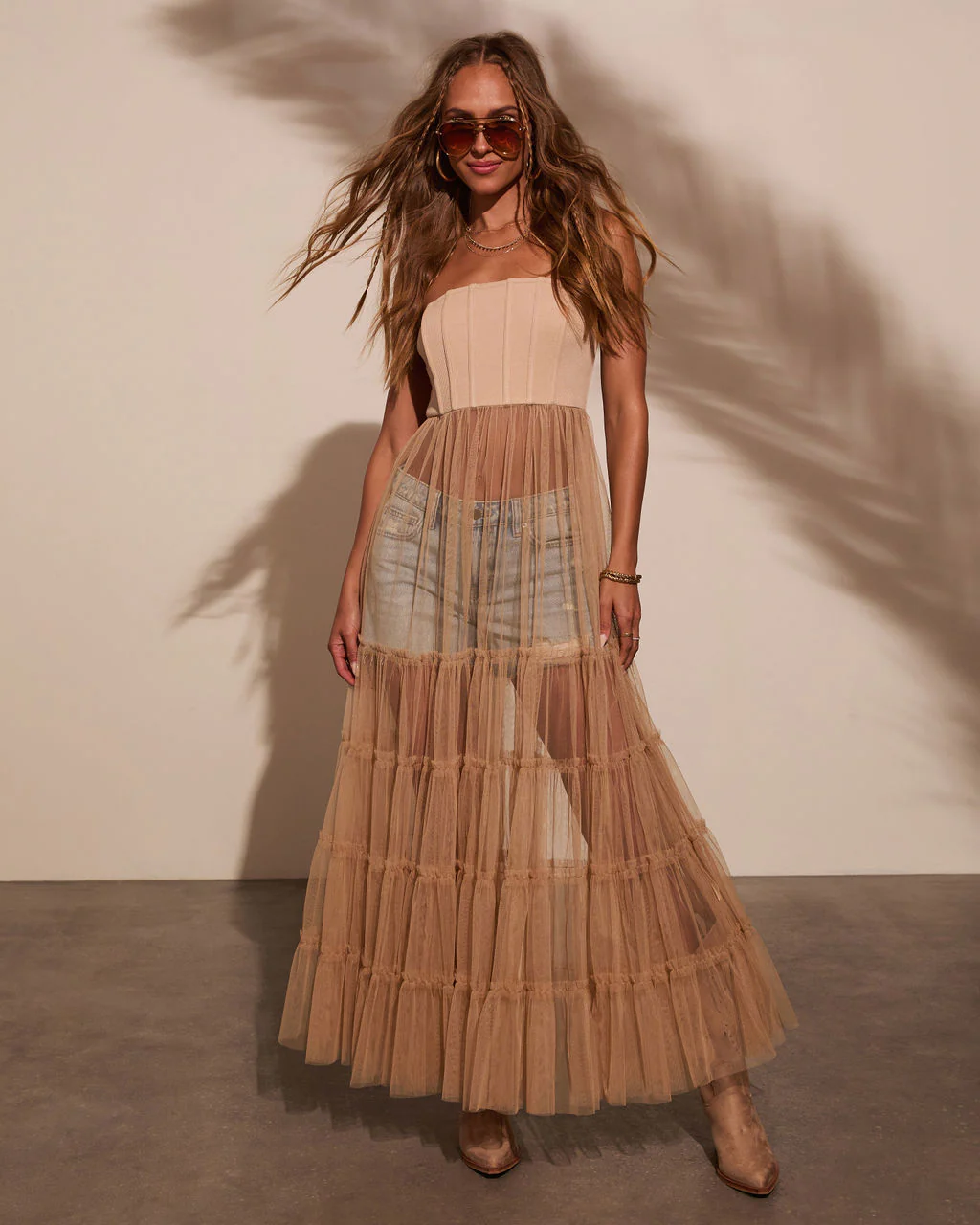 Starlet Corset Tulle Maxi Dress - Image 6