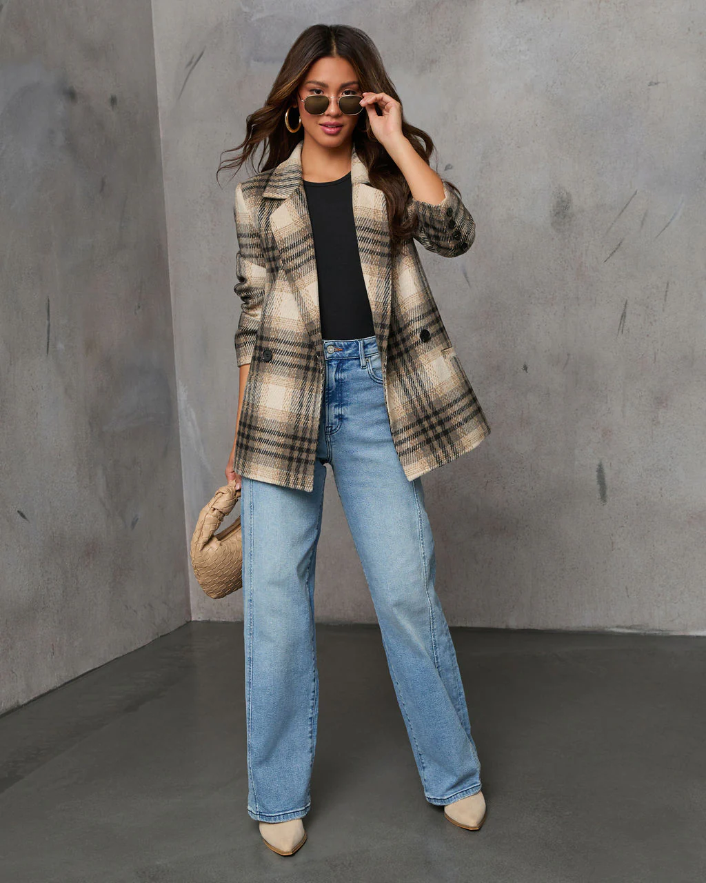 Stay Close Plaid Oversized Blazer - Image 6