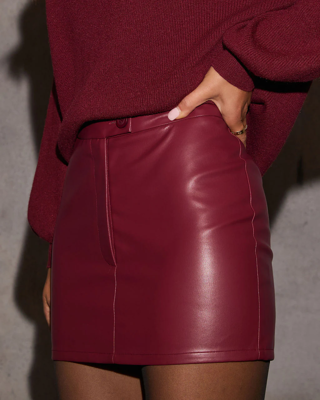 Step Out Leather Mini Skirt - Image 3
