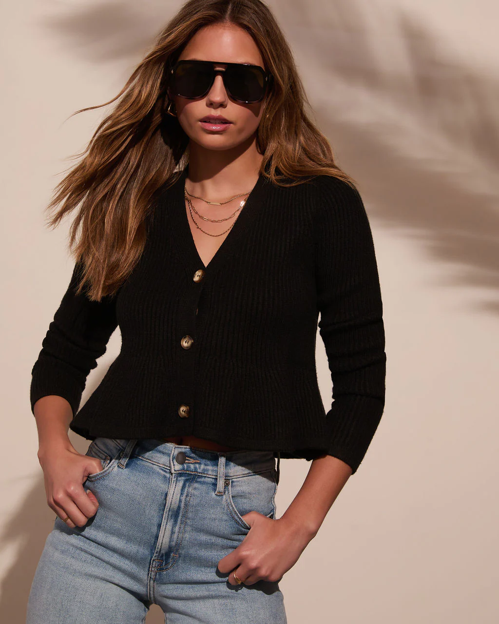 Stewart Peplum Button Front Sweater - Image 11