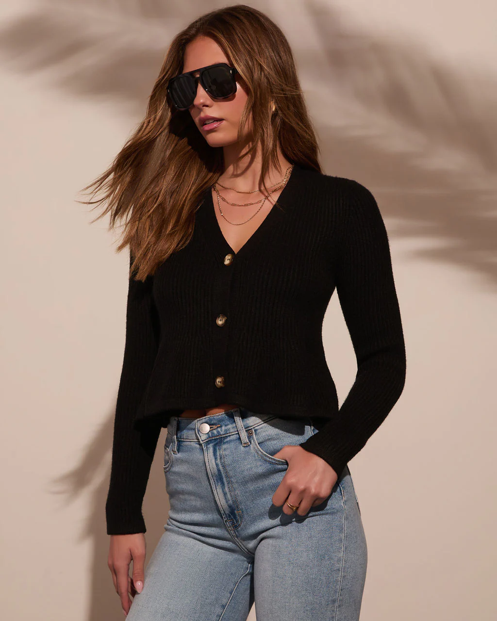 Stewart Peplum Button Front Sweater - Image 9