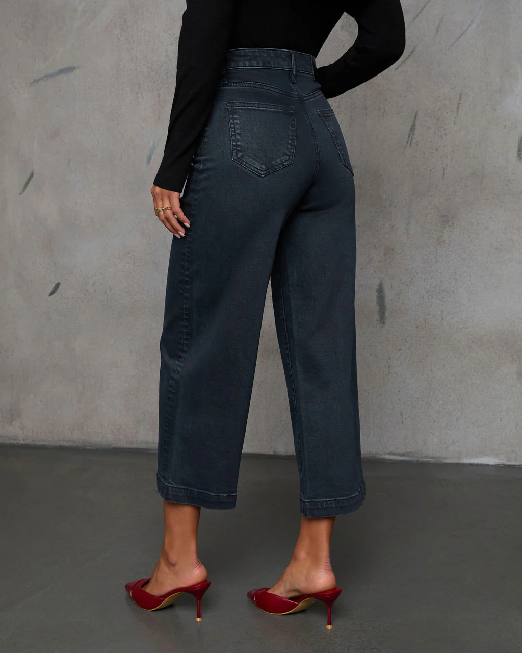 Stick With Me High Rise Cropped Wide Leg Jeans - Image 4