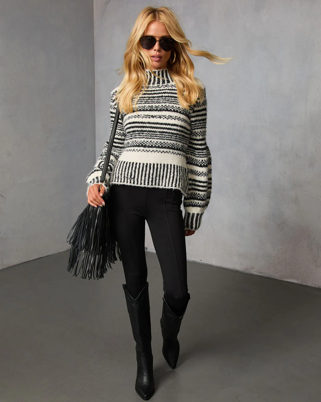 Tobin Striped Turtleneck Sweater - Image 2