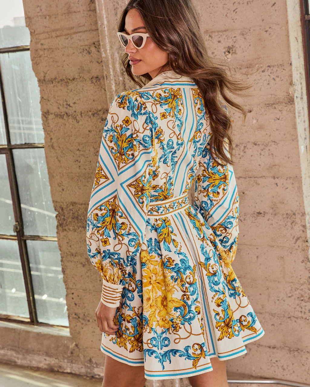 Style Authority Paisley Waist Tie Mini Shirt Dress - Image 4