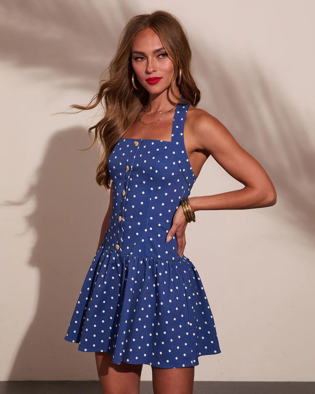 Sugar Coast Polka Dot Halter Neck Mini Dress - Image 3