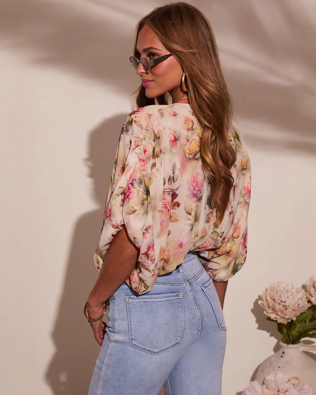 Summer Affair Floral Chiffon Bodysuit - Image 4