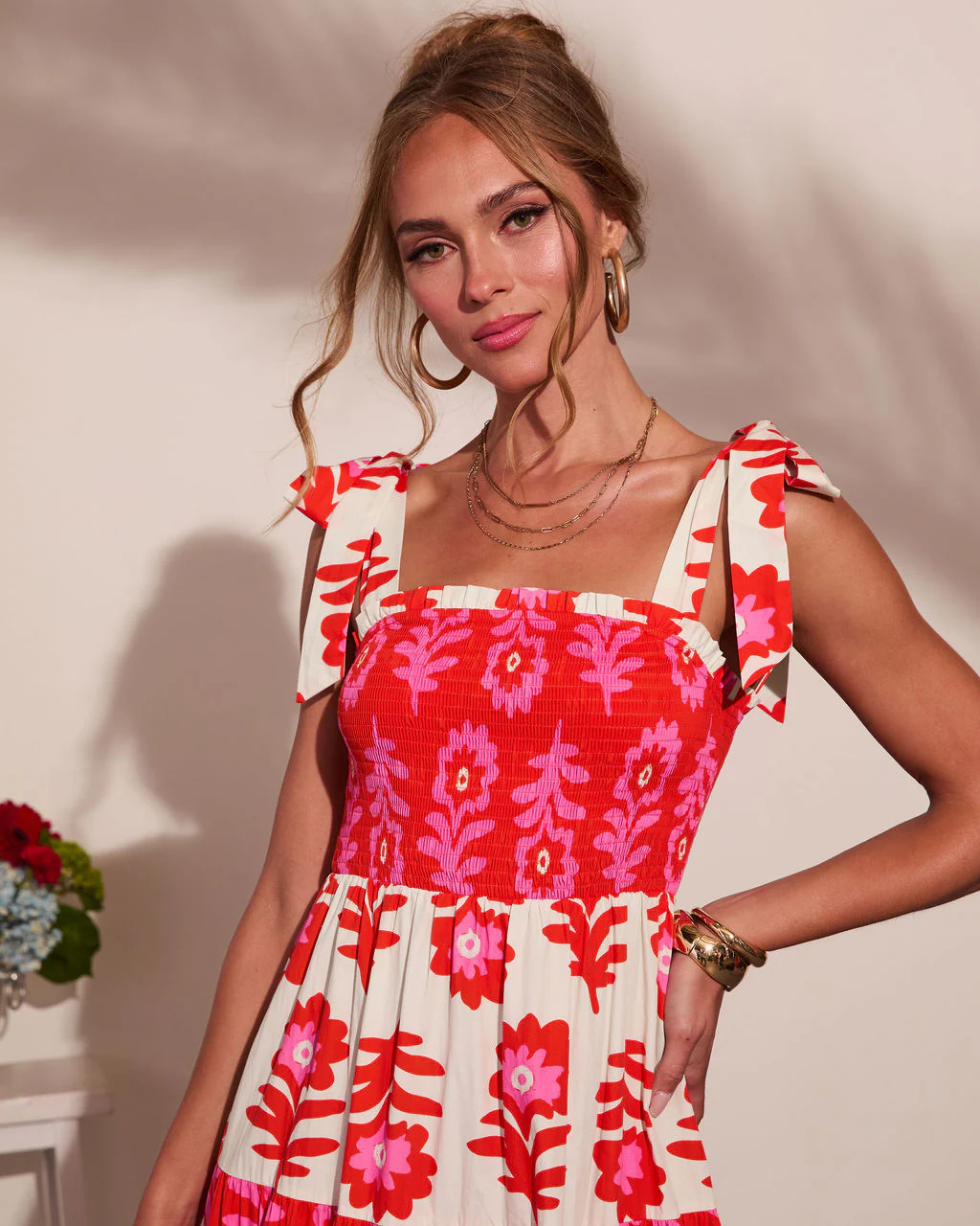 Summer Dreaming Floral Color Block Maxi Dress - Image 2
