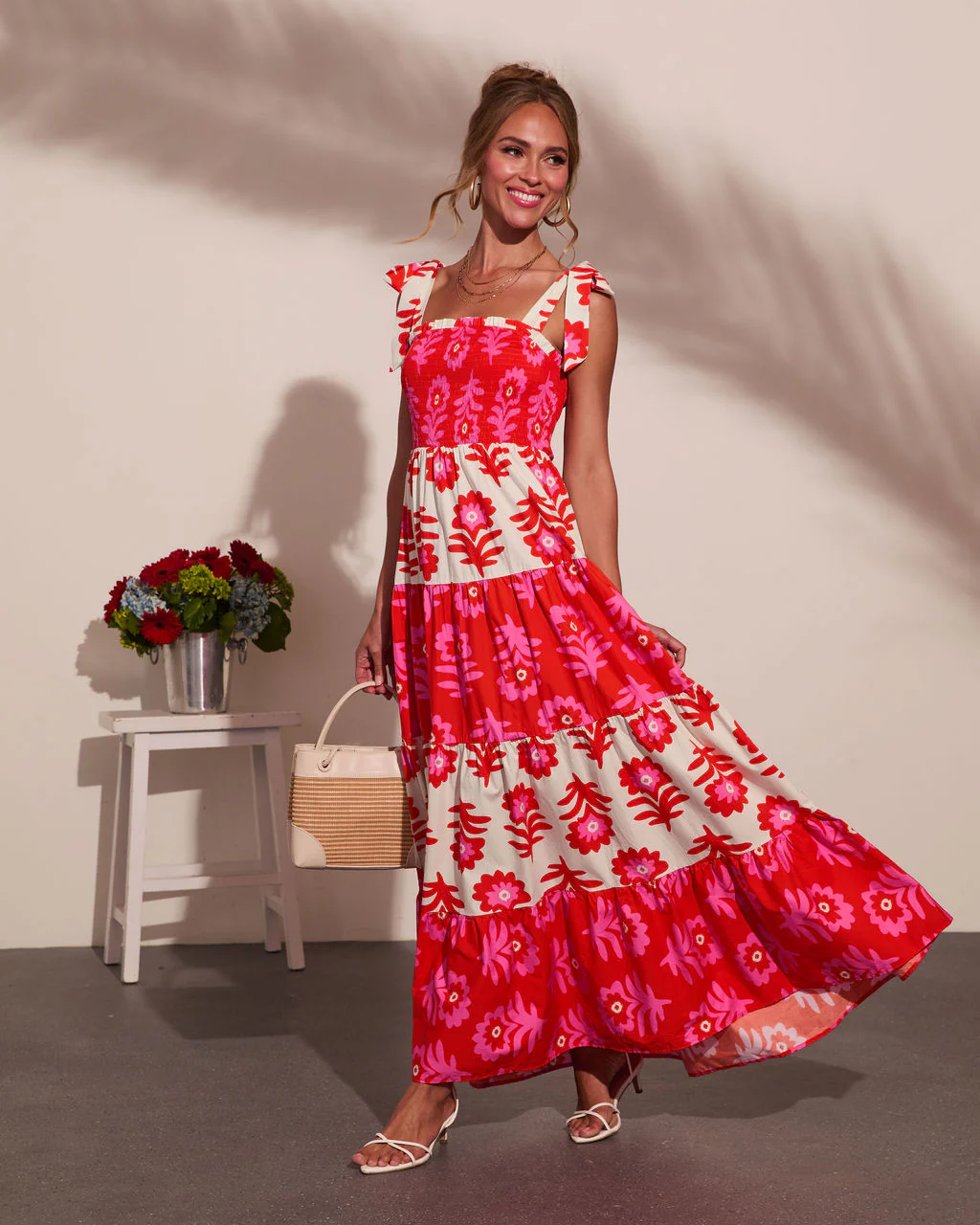 Summer Dreaming Floral Color Block Maxi Dress - Image 3