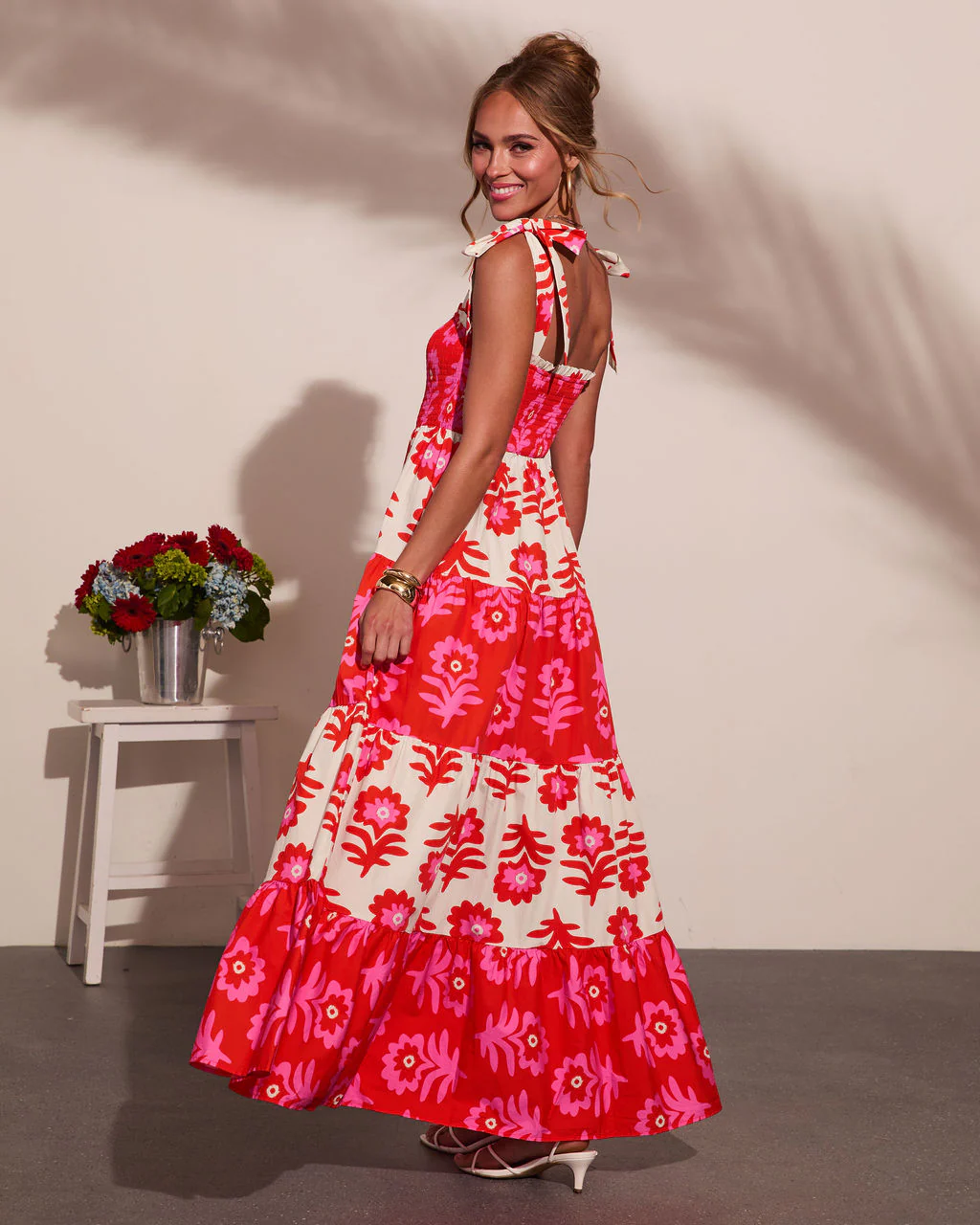 Summer Dreaming Floral Color Block Maxi Dress - Image 4