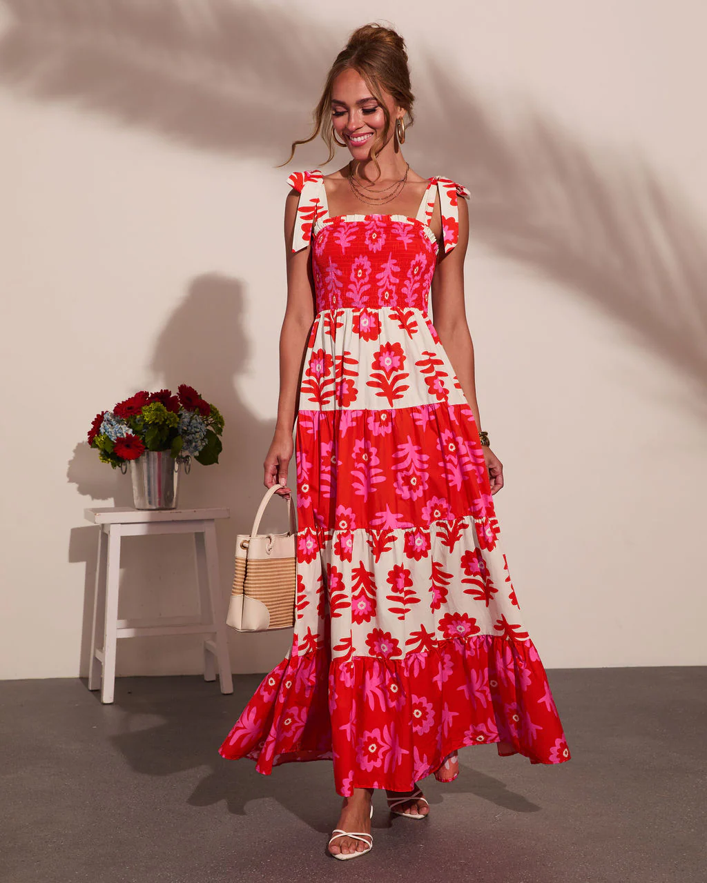 Summer Dreaming Floral Color Block Maxi Dress - Image 6