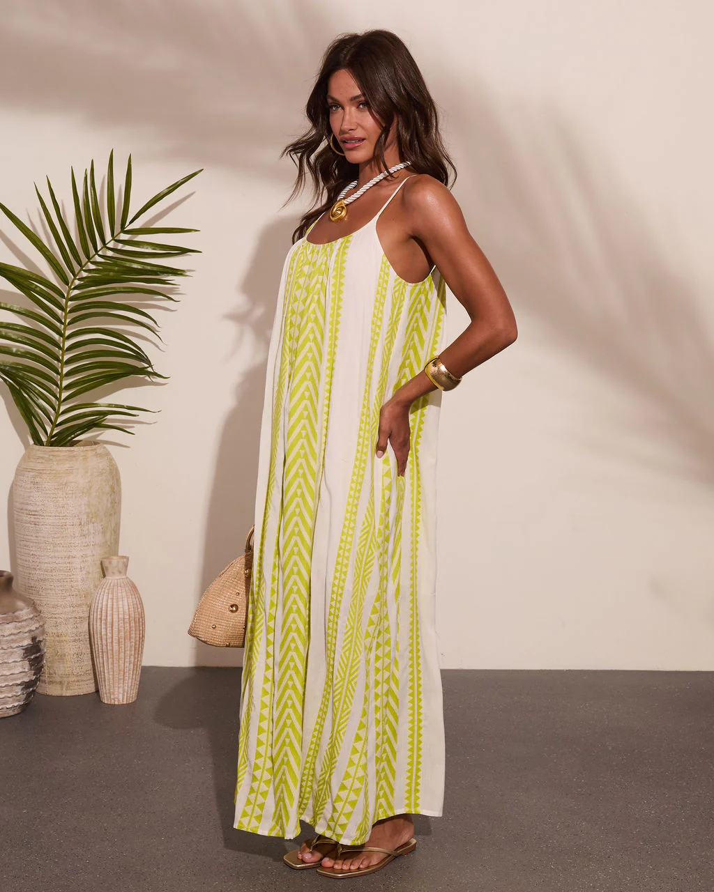 Summer Drift Abstract Striped Maxi Dress - Image 3
