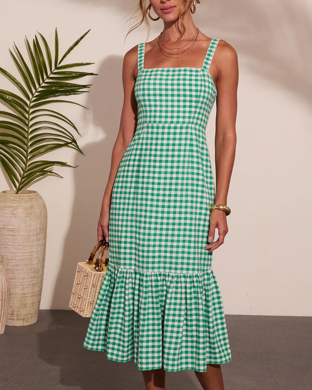 Summer Loving Gingham Print Midi Dress - Image 5