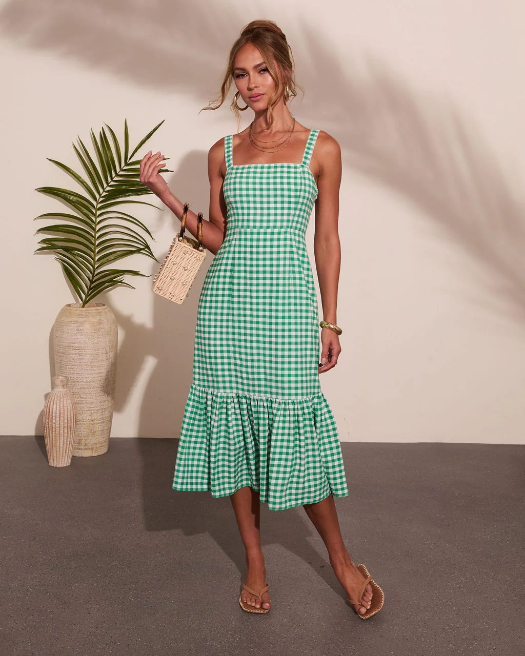 Summer Loving Gingham Print Midi Dress - Image 6