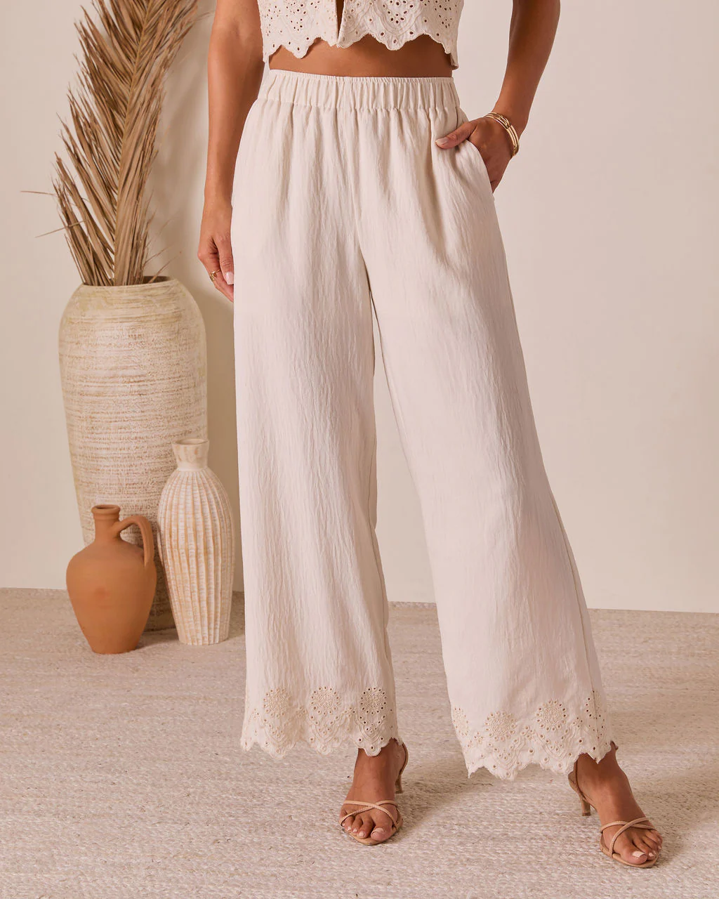 Summer on the Range Eyelet Hem Pants - Image 2