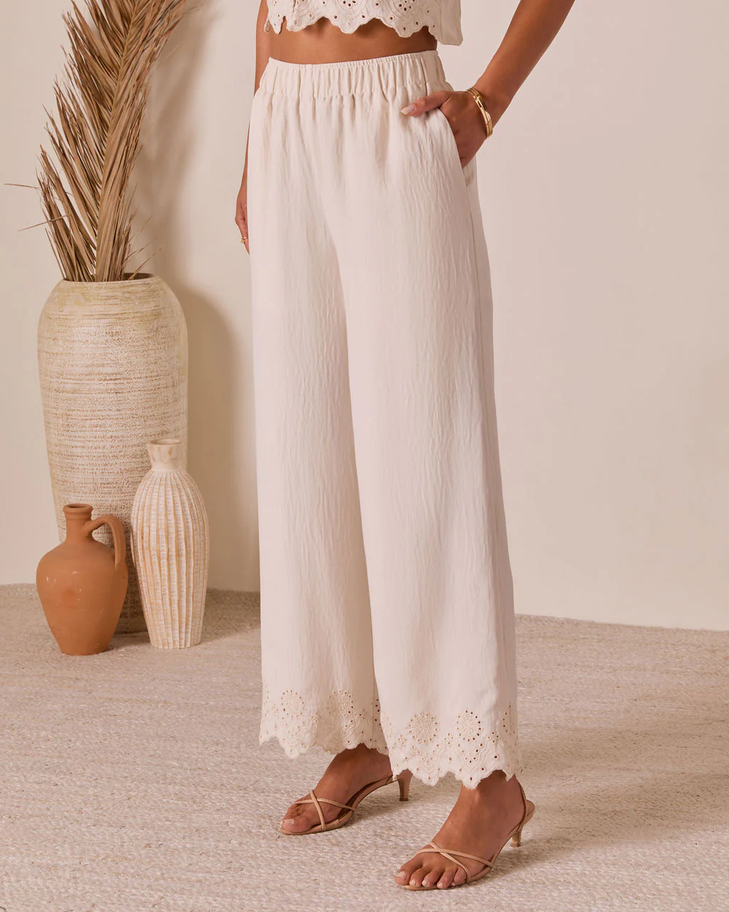Summer on the Range Eyelet Hem Pants - Image 3