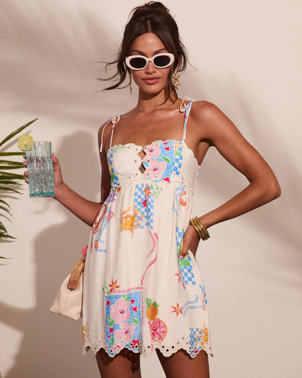 Summer Shore Novelty Print Mini Dress