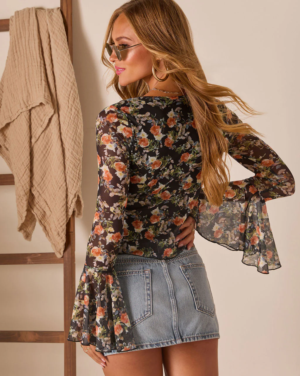 Summerling Floral Front Tie Top - Image 4