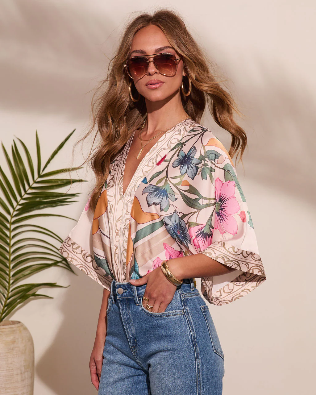 Sun Aura Abstract Floral Bodysuit - Image 3